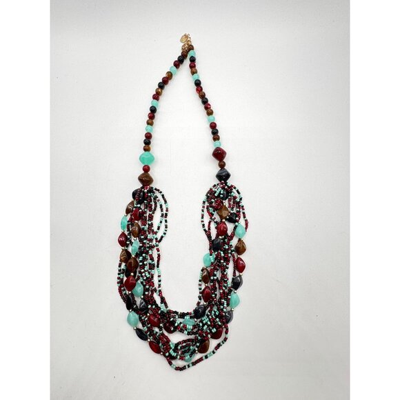 You & I Multi Strand Lucite Beads Southwestern Boho Women's Necklace - Picture 5 of 6